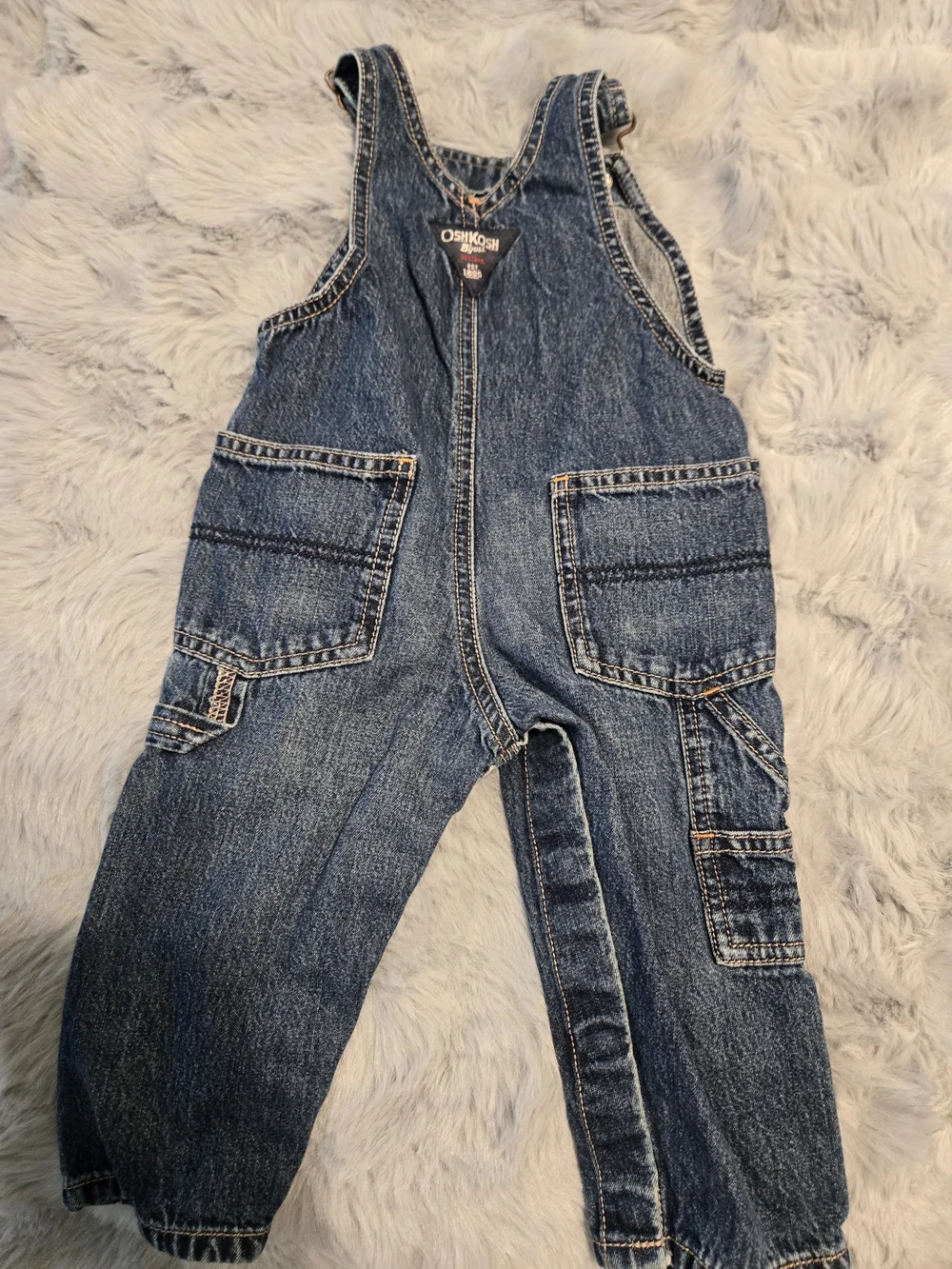 OshKosh B'gosh Medium Dark Wash Carpenter Overalls 12M